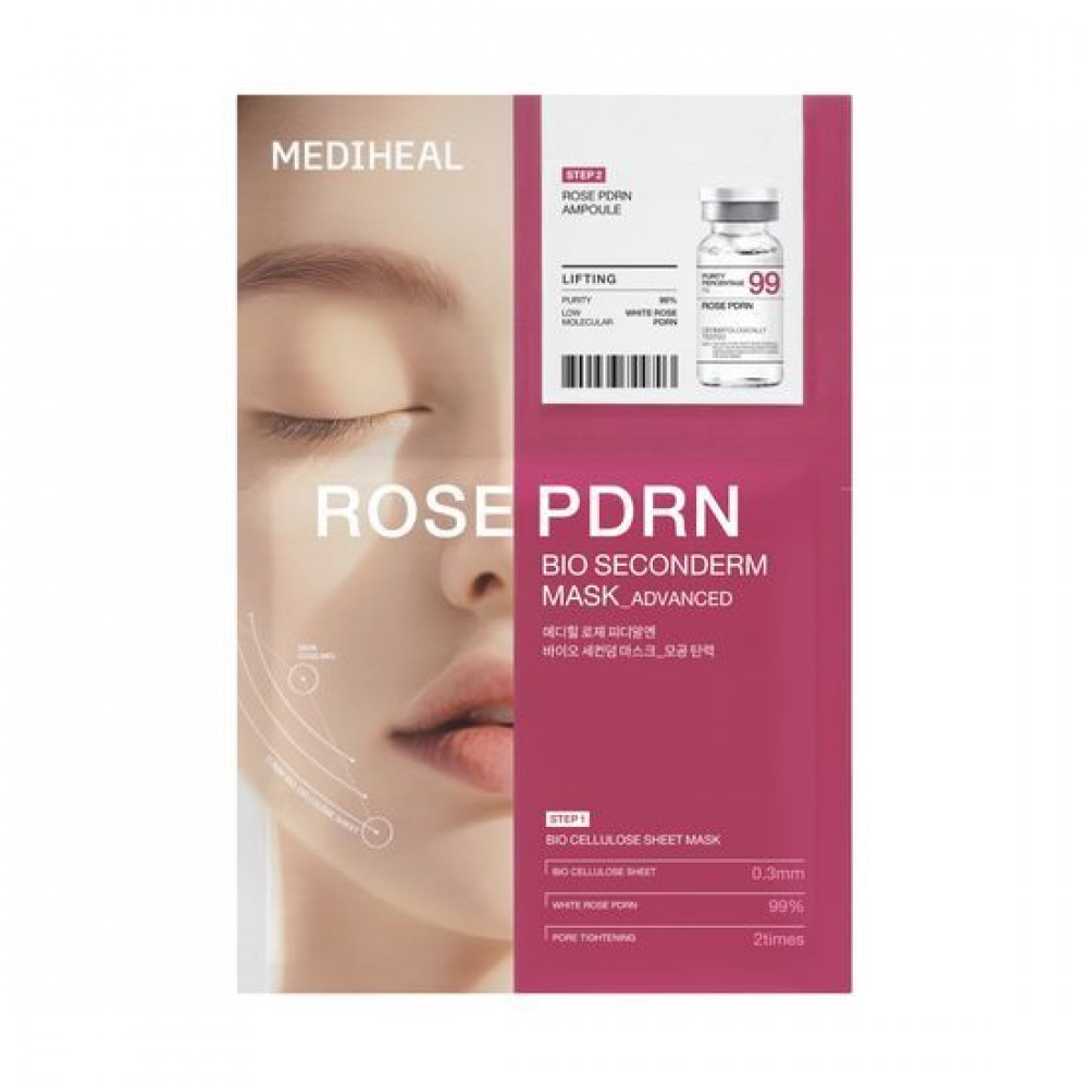 Mediheal Rose PDRN Bio Seconderm Mask 生物二部曲面膜 - Lifting 10片